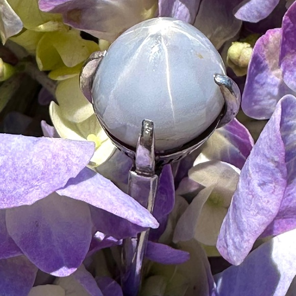 Blue Star Sapphire With Palladium Setting Ring Ladies SZ 6 - Picture 9 of 15